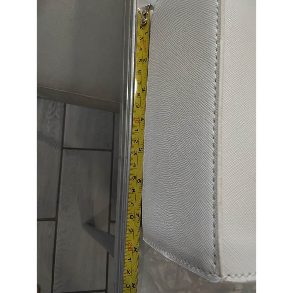 Trina Turk White Vegan Leather Double Handle Crossbody Bag Front Slip Pocket NEW - Picture 7 of 8